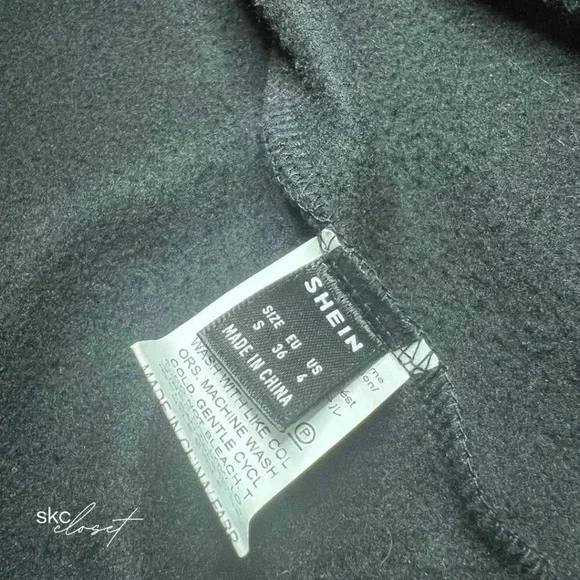 SHEIN MOOSTA Black Drawstring Drop Shoulder Hoodie, Small - Picture 9 of 10